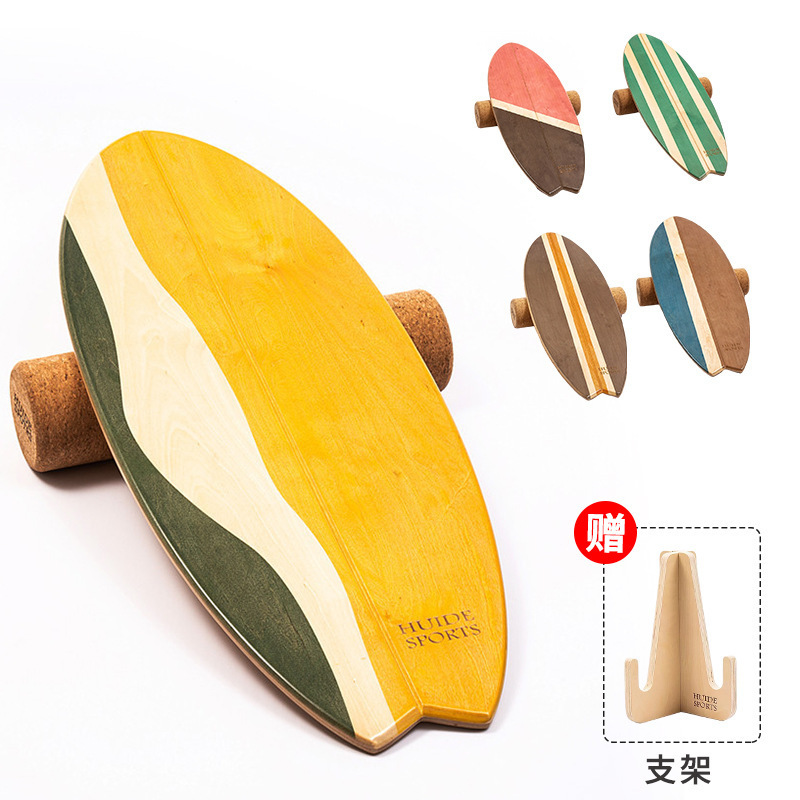 Manufacturer Customized Color Matching Balance Board with Roller Surfing Wooden Home Fitness Board Ski Yoga Training Balance Board