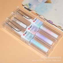 爱好MS0127钢笔知色春彩杆墨囊抽墨两用EF暗包尖学生练字矫姿钢笔