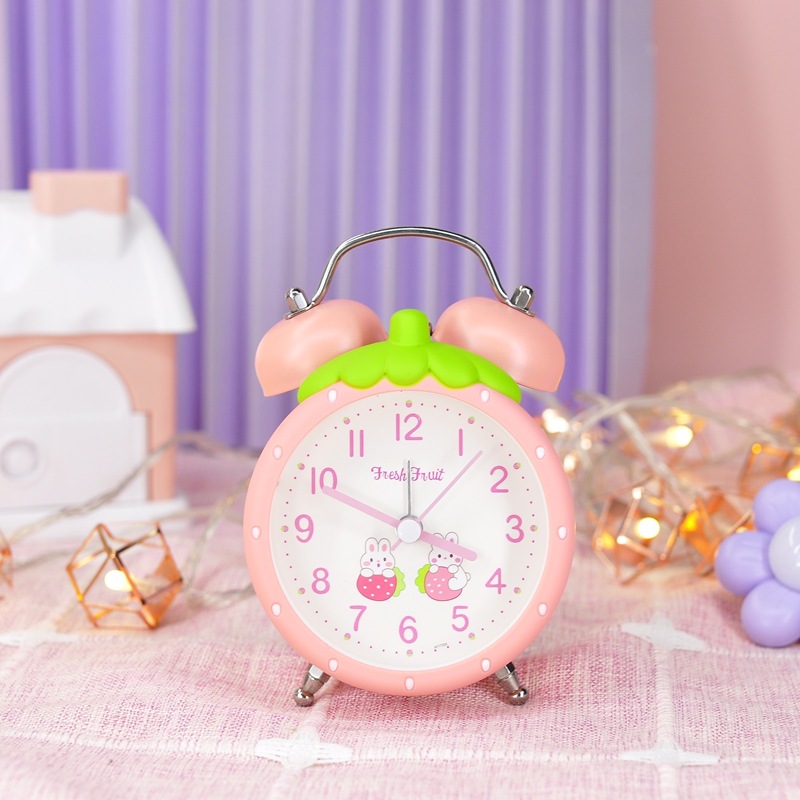 Internet Red Explosions Students Use Children's Small Alarm Clock to Get Up Artifact Scanning Movement Mute Bedside Bedroom Clock