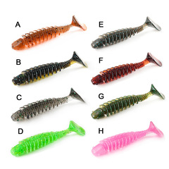 反螺紋t尾 4cm軟餌鉛頭鈎軟蟲鱖魚路亞餌鱸魚翹嘴鱤魚假餌遠投T尾