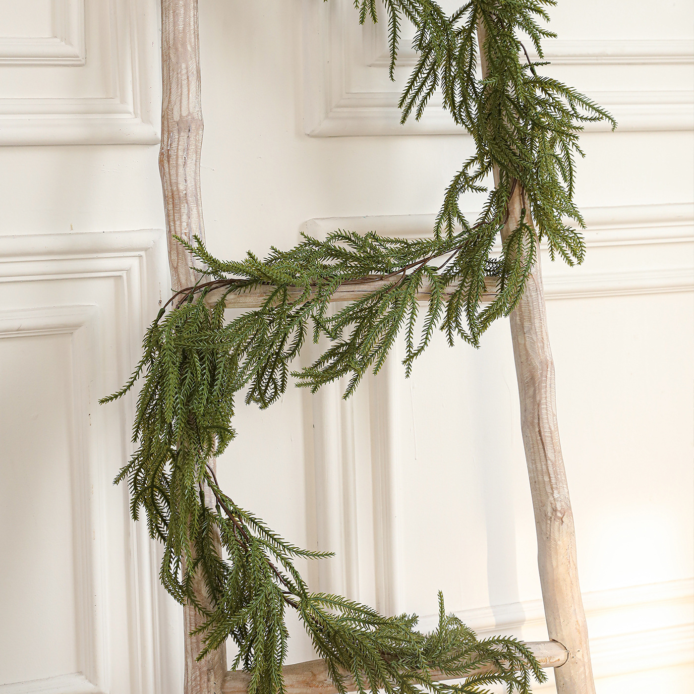 Nuevo estilo de imitación de vid Pe hoja de ramas de flores de plantación verde pared colgante pared colgante puerta colgante vid decoración de Navidad