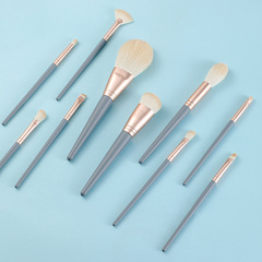 High-Quality Blue Bridge 10-Piece Makeup Brush Set Beginner Eyeshadow Powder Foundation Brush Soft Hair Beauty Tool Wholesale