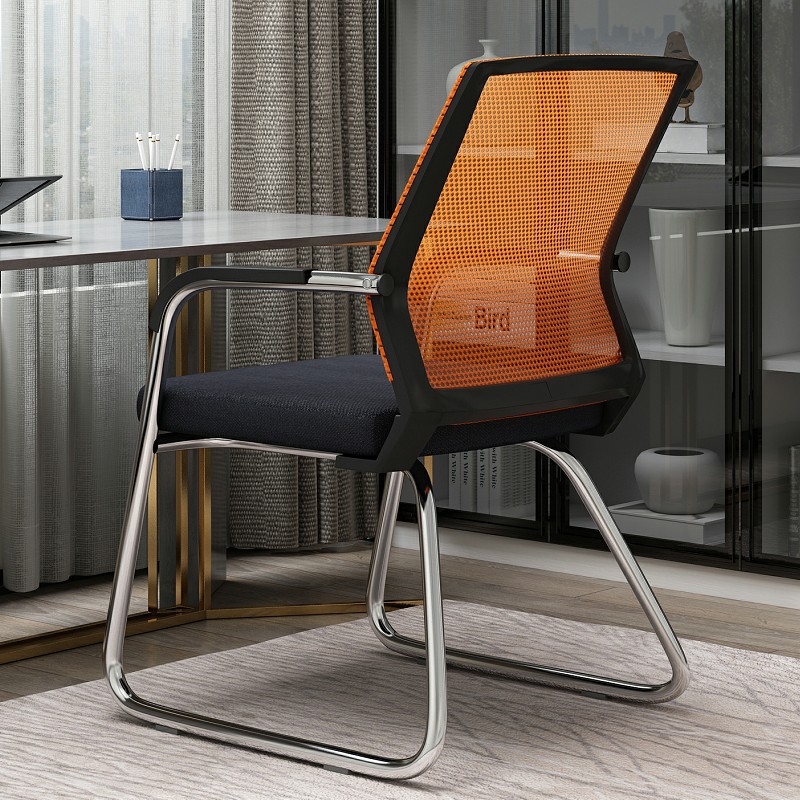 Bold and reinforced black frame orange mesh 920 / Steel feet-fixed armrests