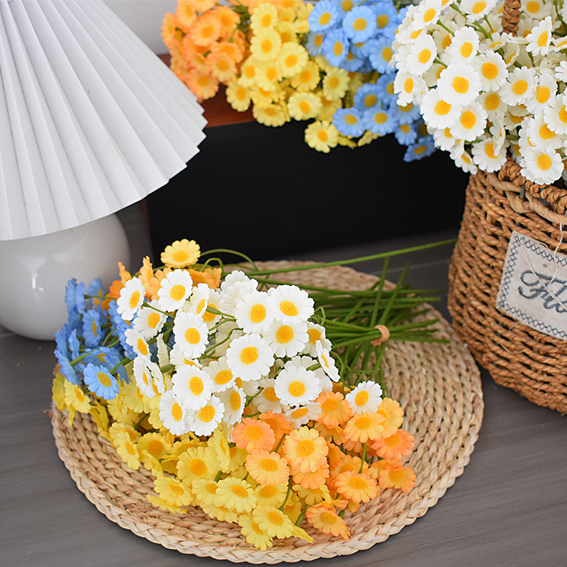 Small Daisy Fake Flower Letters Large Decorative Small Wild Orange Silk Flower Chamomile Artificial Flower European Style Table Floral Household Small Daisy Fake Flower Letters Large Decorative Small Wild Orange Silk Flower Chamomile Artificial Flower European Style Table Floral Household