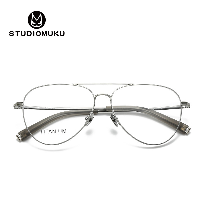 STUDIOMUKU gafas de madera clásica estilo de escuela retener retro doble haz marco de gafas de titanio puro marco de gafas