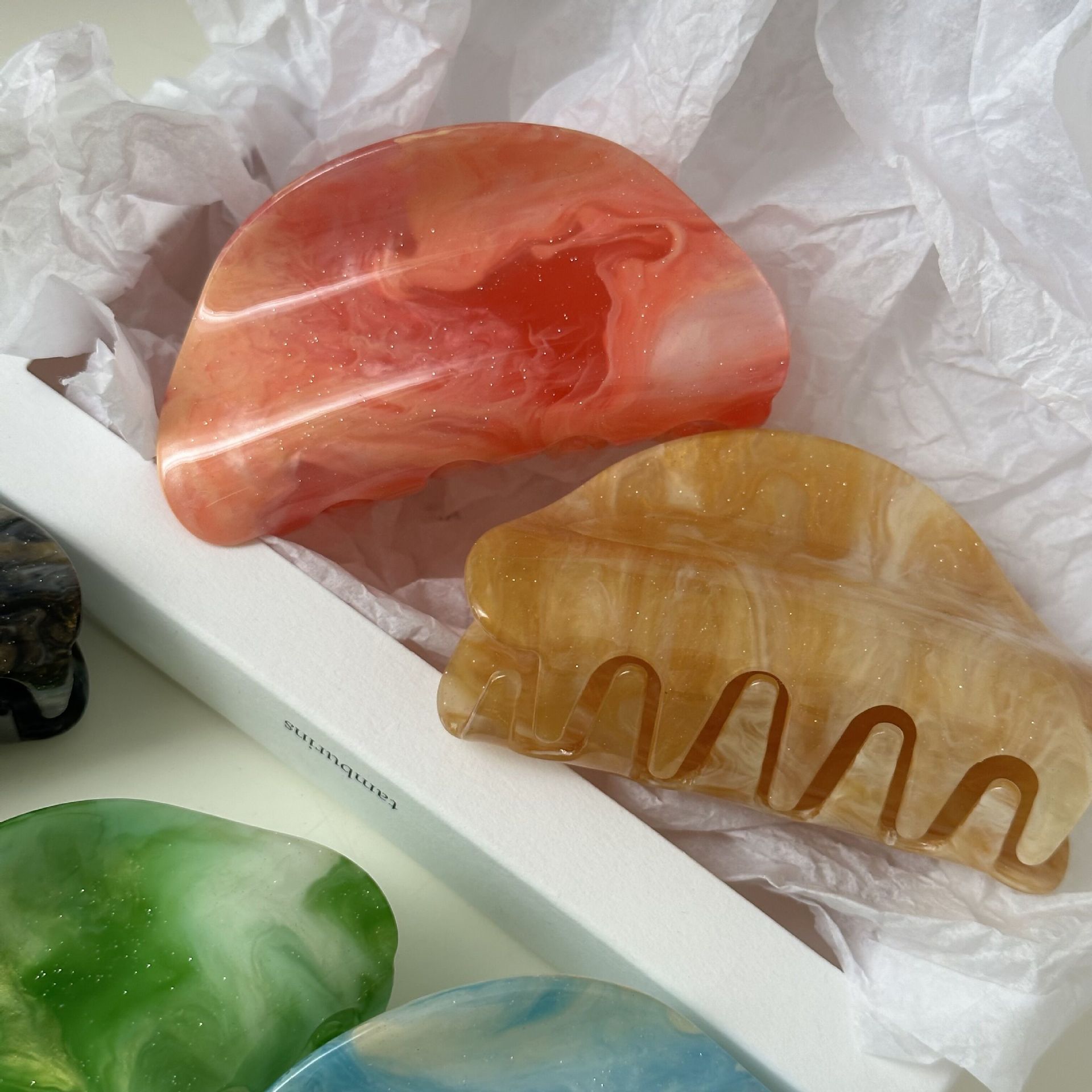 Texture Gradient Halo Hair Dye Grab Clip Advanced Hair Hair Pokrivala Sweet Cute Super Fairy Elegant Shark Clip Dodatki za lase_voghion.com