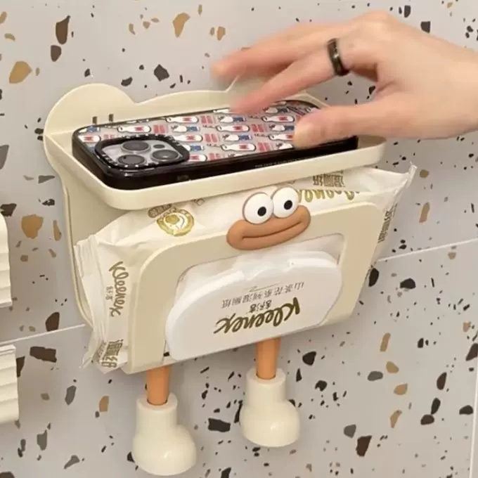 卫生间纸巾盒厕所壁挂式免打孔防水卷纸抽纸置物架轻奢卡通批发