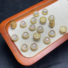 天然玉髓白玛瑙圆形界面8*10mm戒面配件diy手链项链厂家直销批发