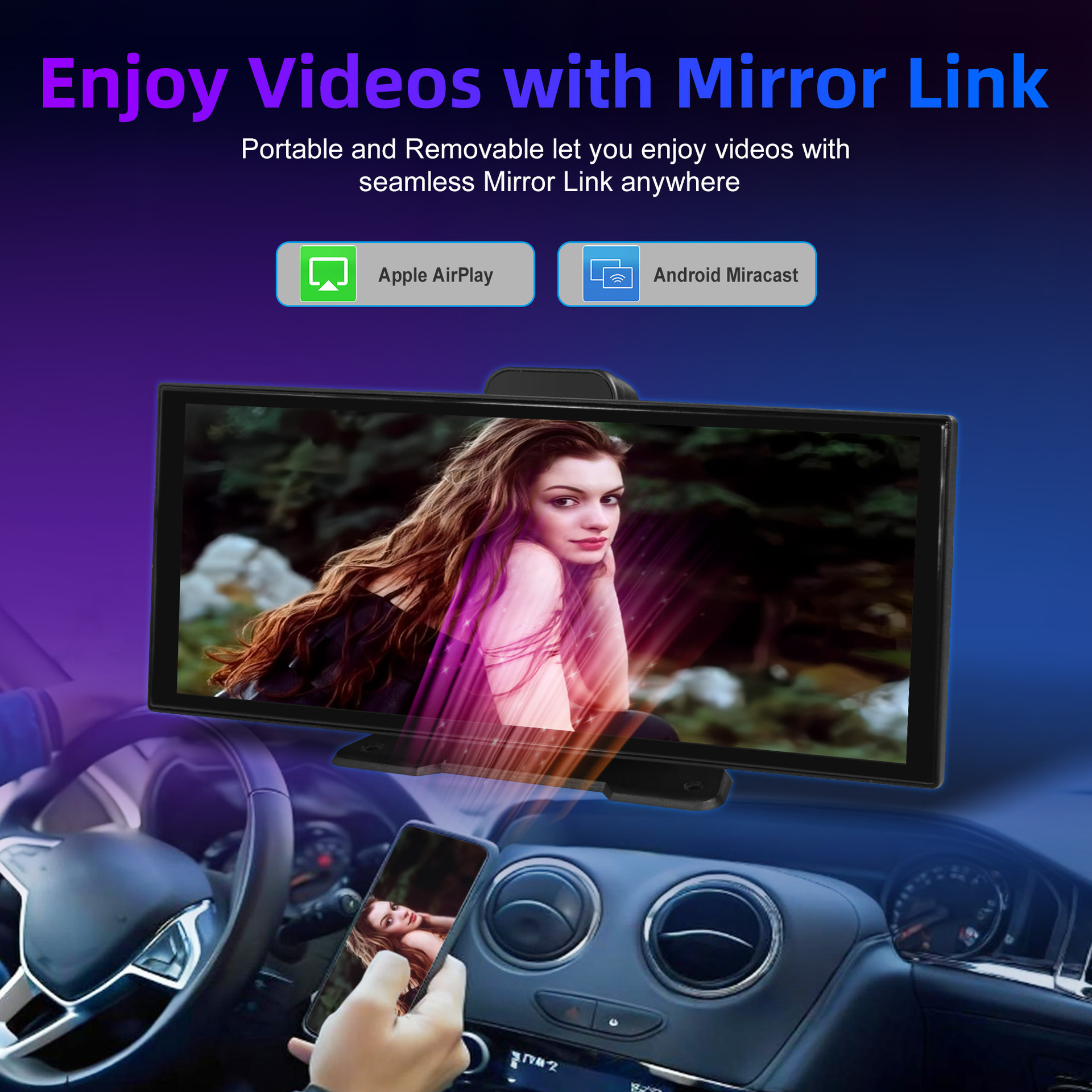 New 11.4inch Dash Cam 4K HD ADAS Car Navigation CarPlay Portable Screen 60fps Recorder
