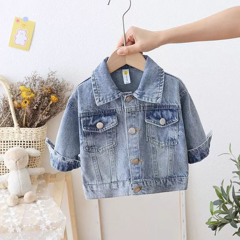 Denim children's jacket girl's, western style, autumn