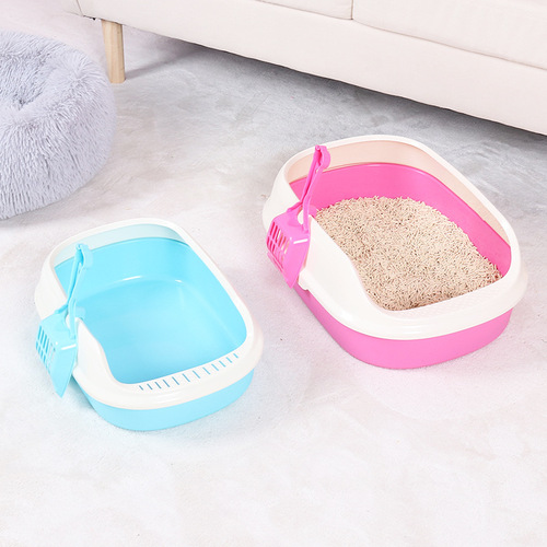 Amazon Semi-closed Cat Litter Box with Cat Litter Shovel Large Cat Toilet Online Agency Wholesale