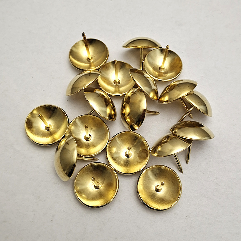 Chinchetas metálicas doradas, chinchetas vintage extendidas, chinchetas decorativas de cabeza redonda, chinchetas, chinchetas de cabeza grande, herrajes para muebles, chinchetas para sofá