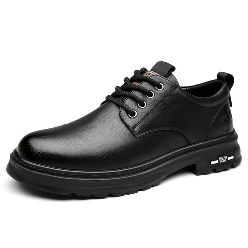 Popular Spring and Autumn New Handmade Men's Casual Leather Shoes Men Retro Workwear Lacing Trendy Leather Shoes