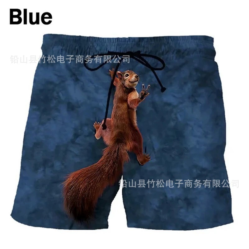 European and American cross-border 3D digital printed beach shorts for men with interesting animal patterns and cute pets European and American cross-border 3D digital printed beach shorts for men with interesting animal patterns and cute pets