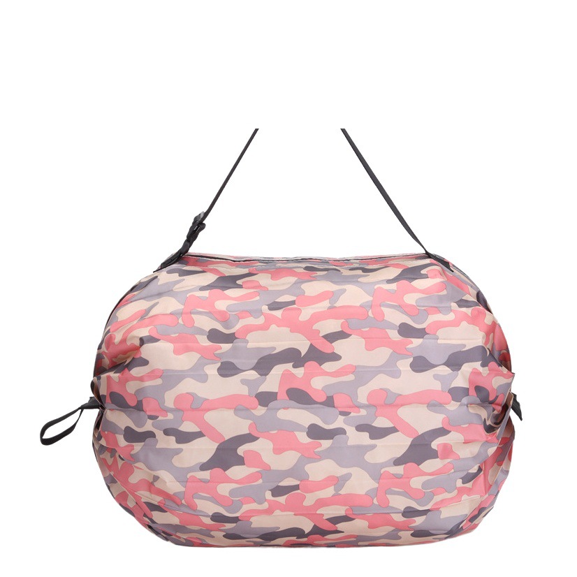 Espesado de gran capacidad hombro poliéster portátil primavera rollo Portátil Bolsa de almacenamiento de órganos de almacenamiento plegable bolsa de compras ropa