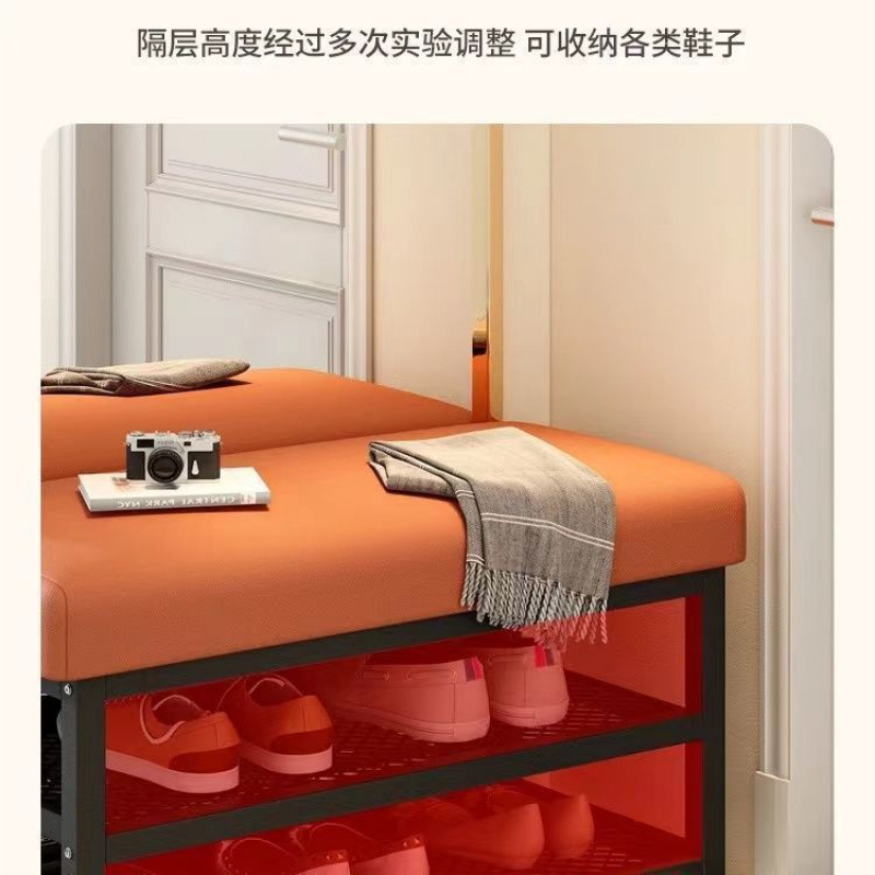 Cambio de taburetes de zapatos puerta de entrada de asiento taburete de zapatos portable paquete suave de lujo ligero creativo taburete rack de zapatos