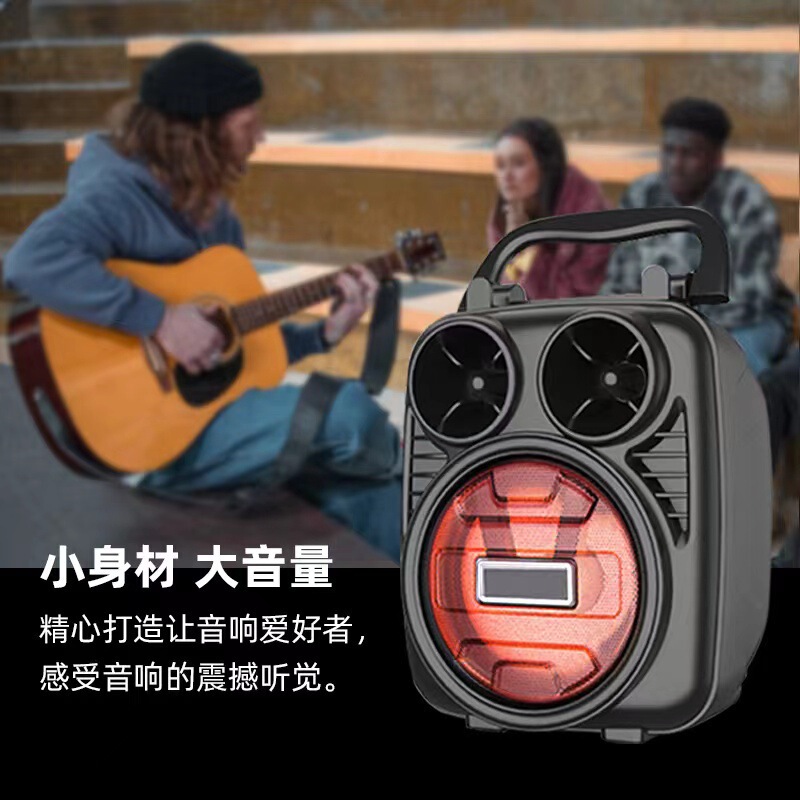 ワイヤレス Bluetooth スピーカーマイクカラオケオールインワン小型スピーカー屋外ポータブルサブウーファーホームデスクトップミニスピーカー|undefined