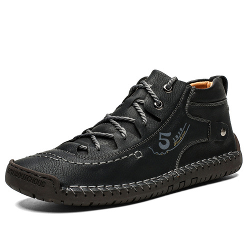 Men's trendy Martin boots, large size, fashionable high-top shoes, men's casual shoes, men's leather boots