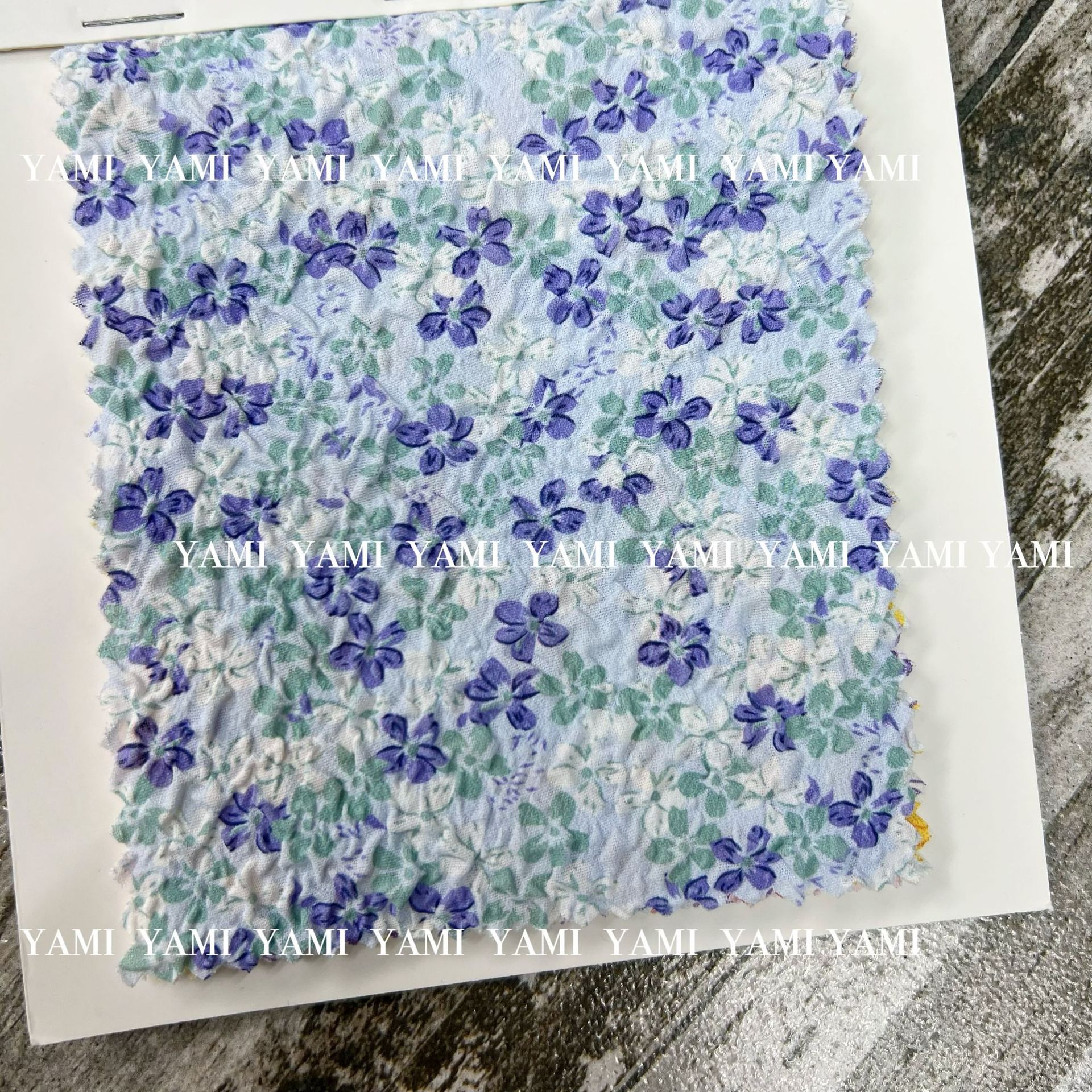 Nueva burbuja de poliéster crepe gasa impreso pequeño paño floral Plum Blossom vestido los niños suministro directo fábrica textil