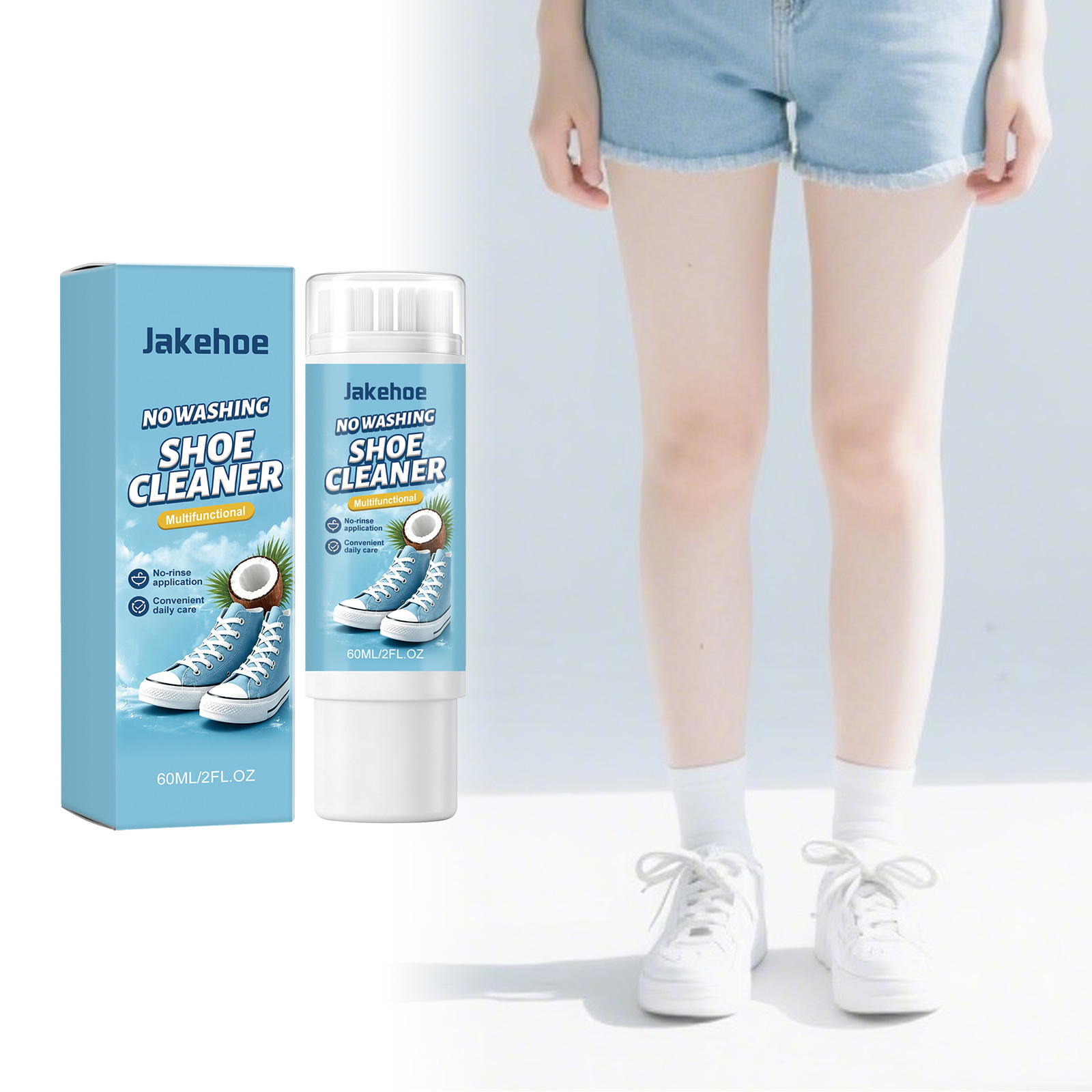 Jakehoe Shoe Cleaning Foam Brush for White Shoes, Daily Cleaning of Stains, Yellowing Marks, Waterless Stain Removal and Renewal