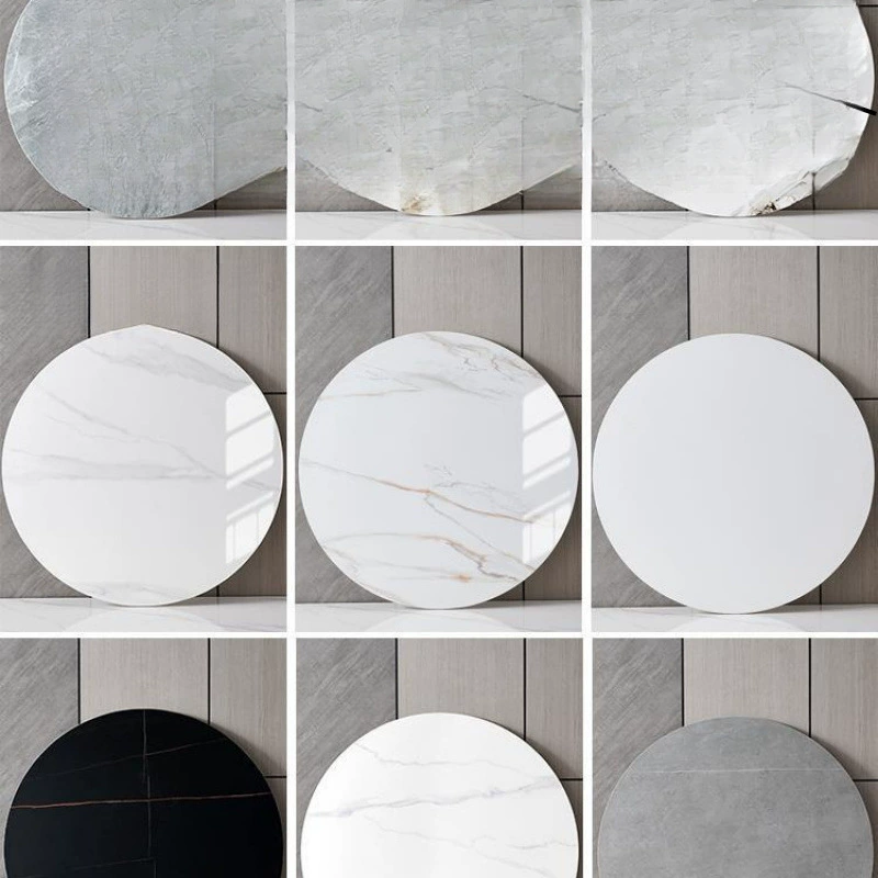 Поворотная столешница из каменной плиты Круглый стол из мрамора Круглый стол домашний обеденный стол