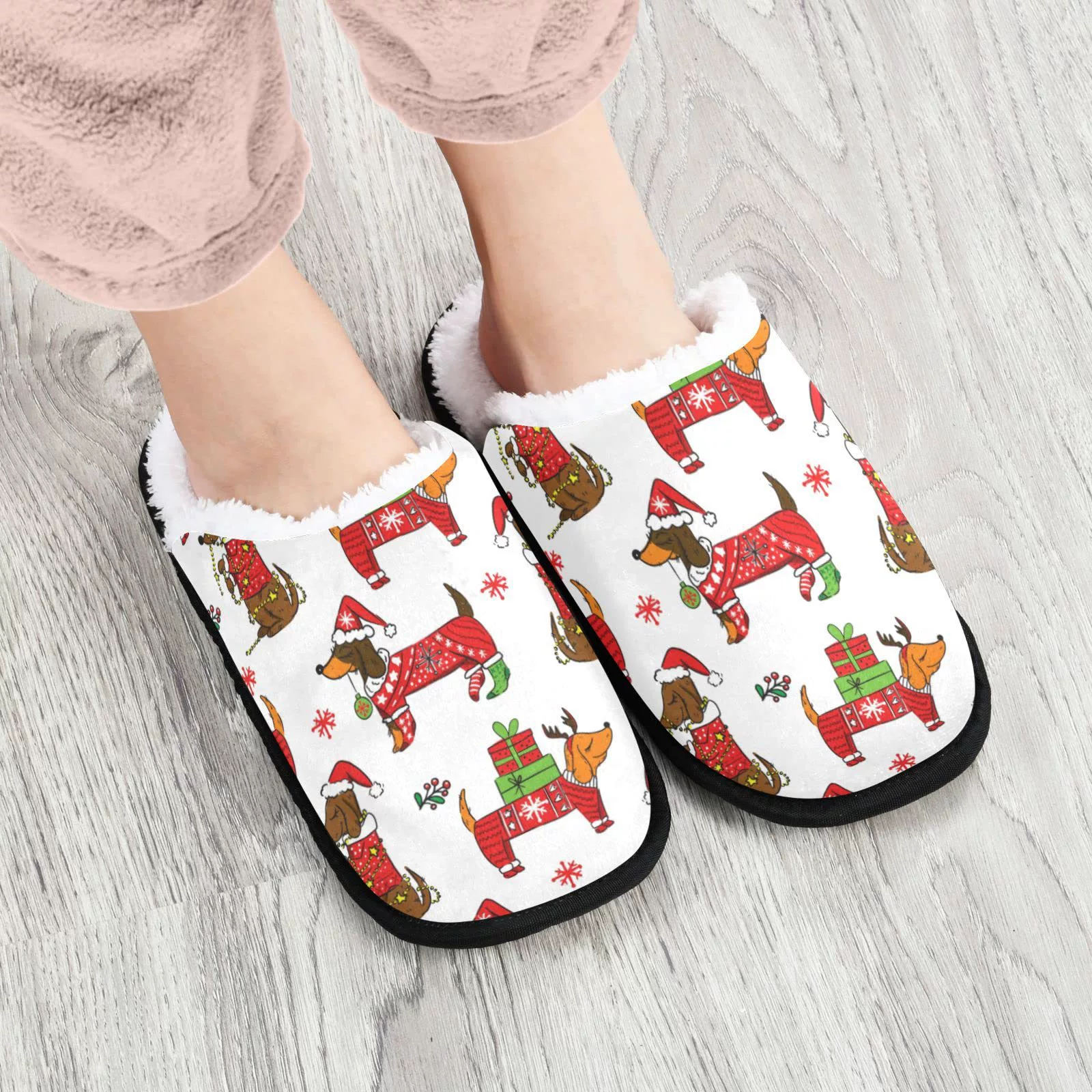 Рождественские хлопковые тапочки по индивидуальному заказу для женщин, домашние осенне-зимние хлопковые тапочки, хлопковые тапочки, мужские теплые тапочки, мужские плюшевые тапочки