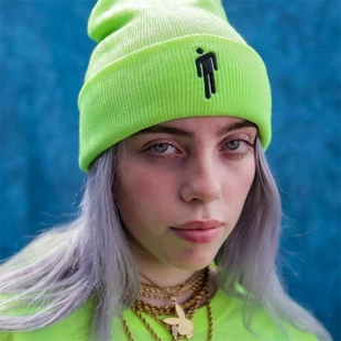Knit beanie Billie Eilish-style, adjustable unisex hat, multiple colors