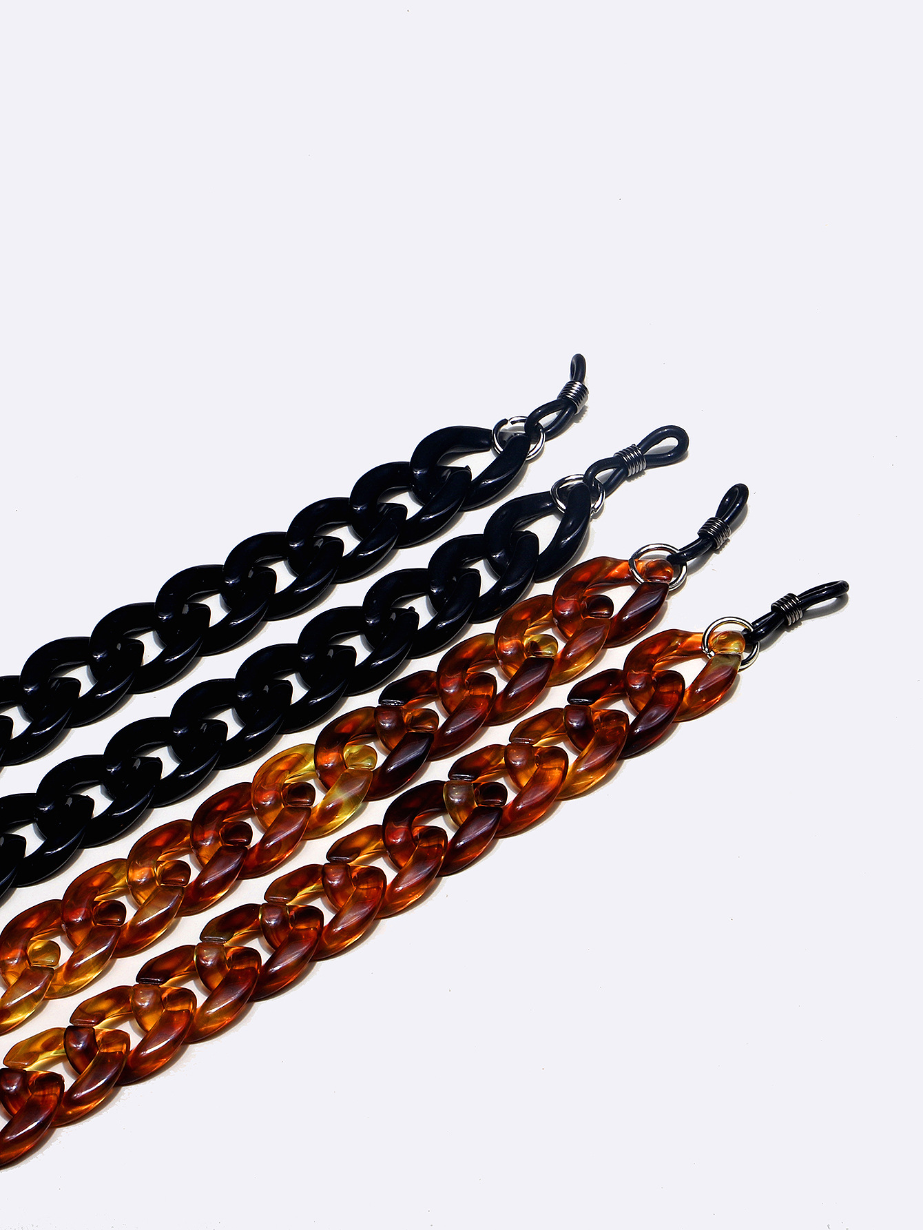 Popular 2-piece Set Eyeglasses Chain Acrylic Black Amber Independent Packaging Glasses Cord display picture 2