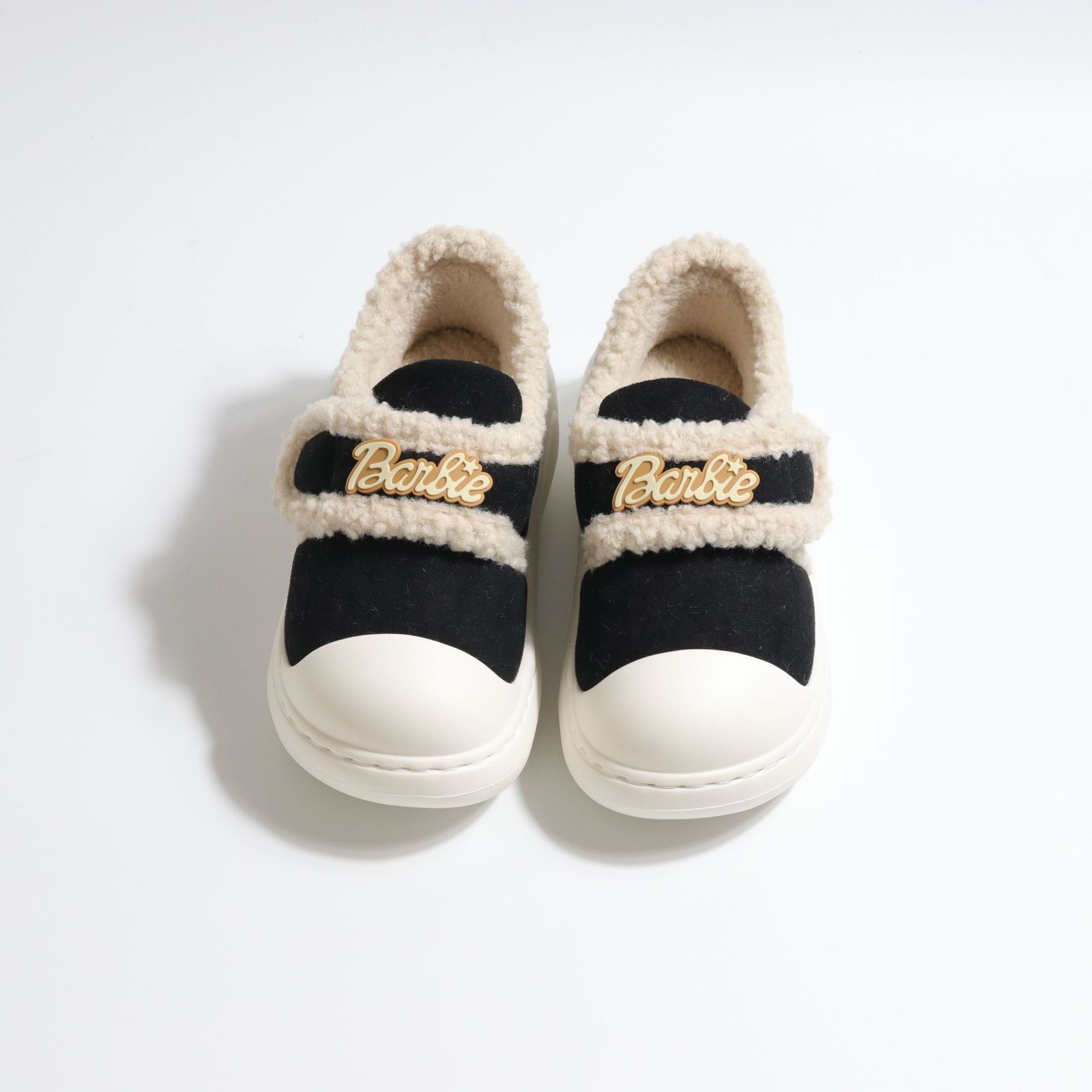 2025 nuevo estilo anti-patada puntera más zapatillas de terciopelo modelos de otoño e invierno para mujer zapatos de algodón con velcro cálidos casuales