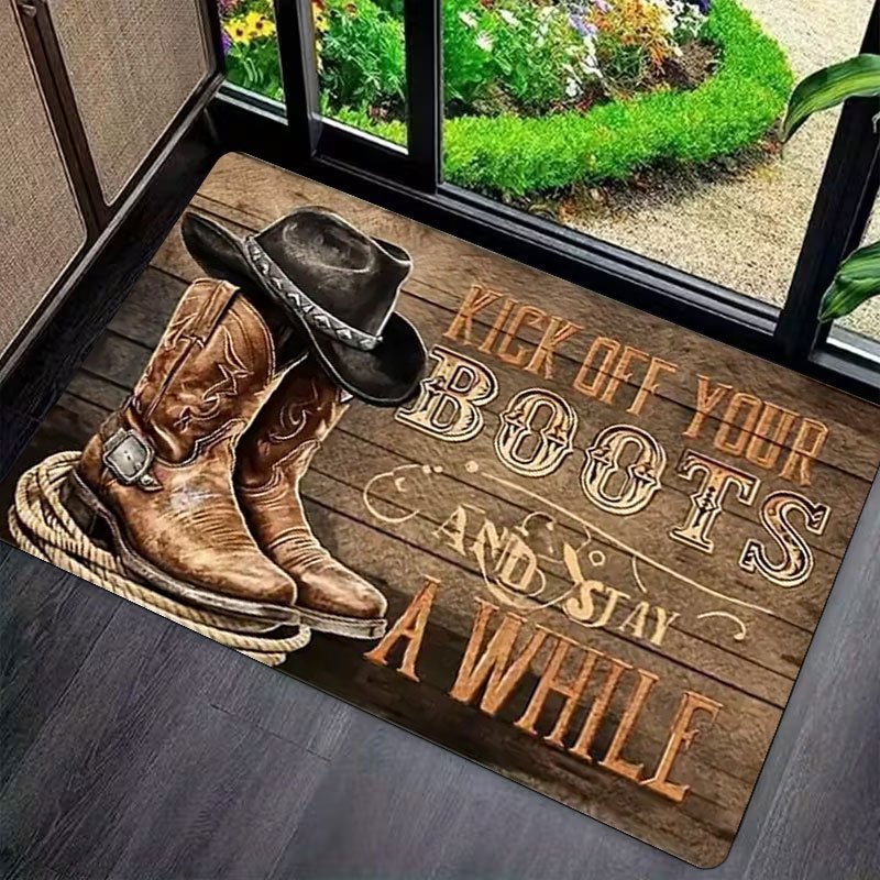 TEMU American retro distressed style diatomite floor mat, dirt-resistant entrance mat, bathroom absorbent foot mat, available for drop shipping