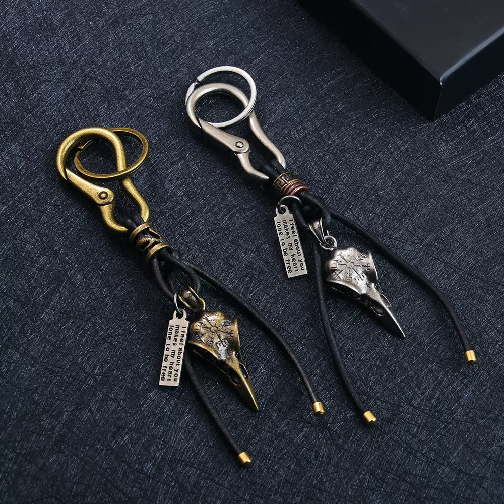 欧美复古百搭型皮绳钥匙扣龙虾扣挂件创意个性简约汽车钥匙扣批发