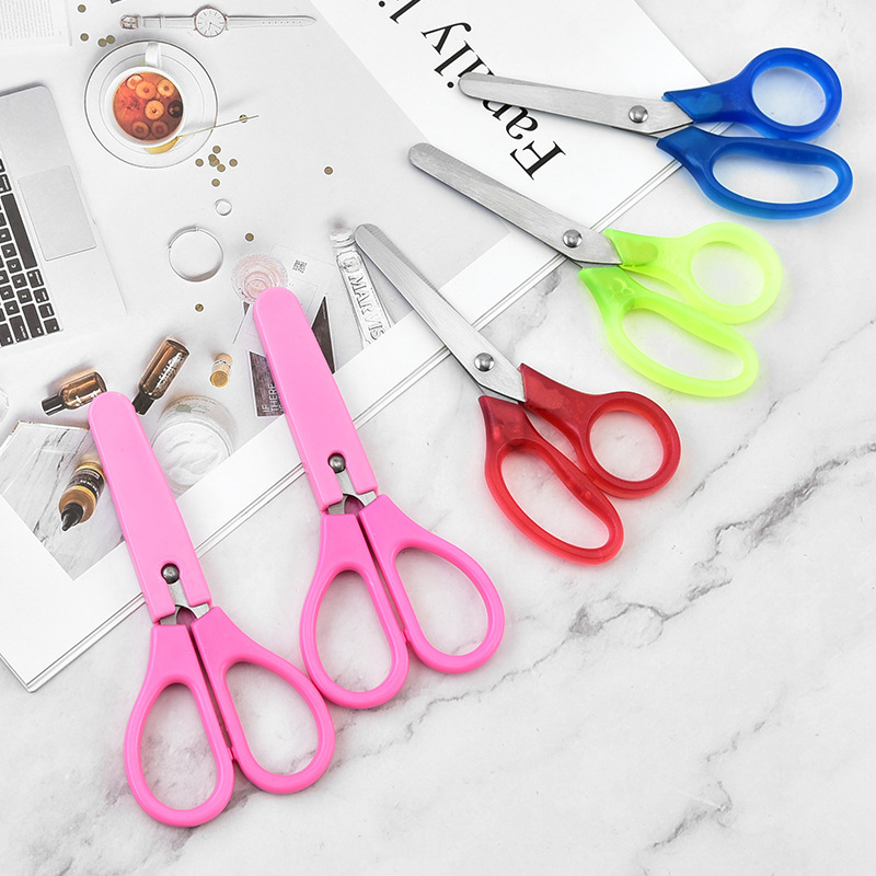Papelería infantil tijeras tijeras de oficina tijeras de estudiantes tijeras de papel para niños pequeños tijeras de cabeza redonda