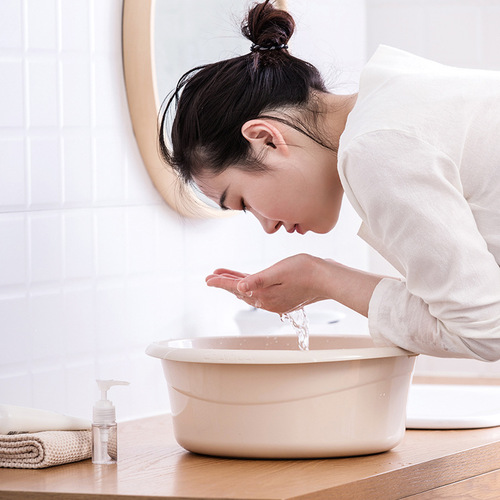 Camellia plastic washbasin household basin thickened washbasin plastic basin laundry basin water basin shampoo basin small basin foot basin