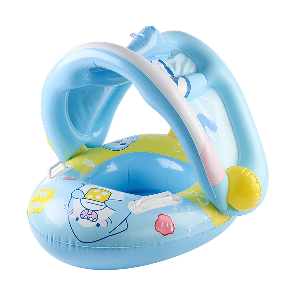 Xia Le bebé anillo de natación a prueba de sol con volante asiento de bebé barco cuerno barco hogar niños natación anillo piscina juguete
