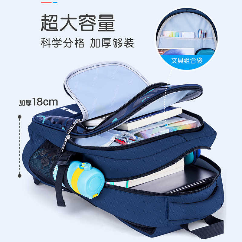 Mochila escolar de la escuela primaria versión coreana de la escuela secundaria y secundaria simple y casual 2024 nueva mochila de reducción de carga de gran capacidad de grado 3-6