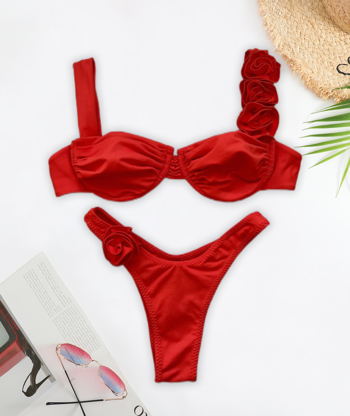 Women's Solid Color 2 Pieces Set Bikinis Swimwear display picture 30