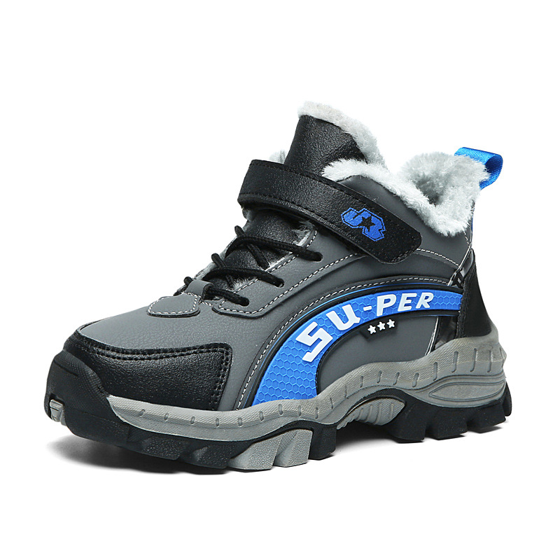 Zapatos infantiles transfronterizos para niños zapatos de montaña nuevos zapatos de invierno de algodón grueso calentamiento resistente al desgaste zapatos deportivos al aire libre para niñas