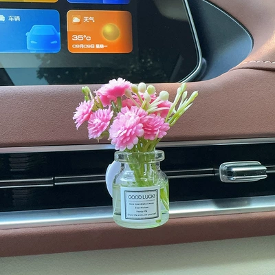 Decoration Ornaments – Car Perfume Aromatherapy - pink-blooming-gypsophila-bottle-with-an-air-outlet-aromatherapy-light-flavor