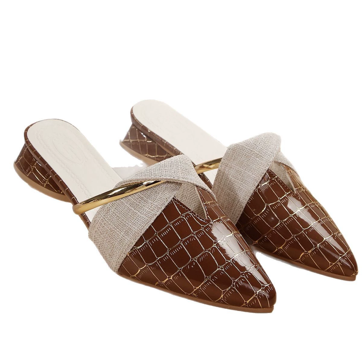 Размеры 35-42 женские lazy полуп slippers весна-лето 2025 новая корейская версия универсальные баотоу модная верхняя одежда толстая каблук заостренный носок