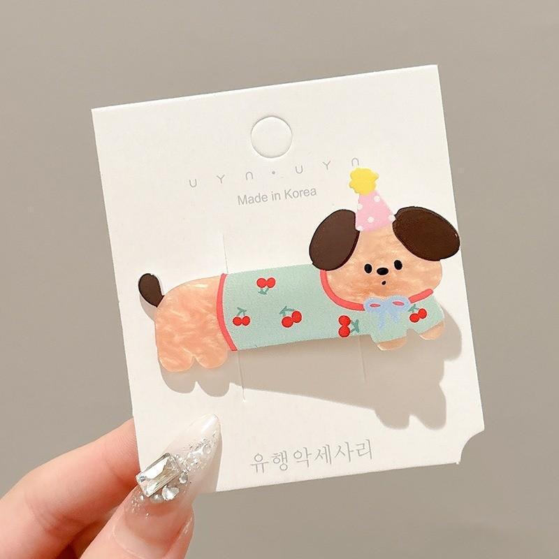 3#체리 강아지 머리핀 6cm