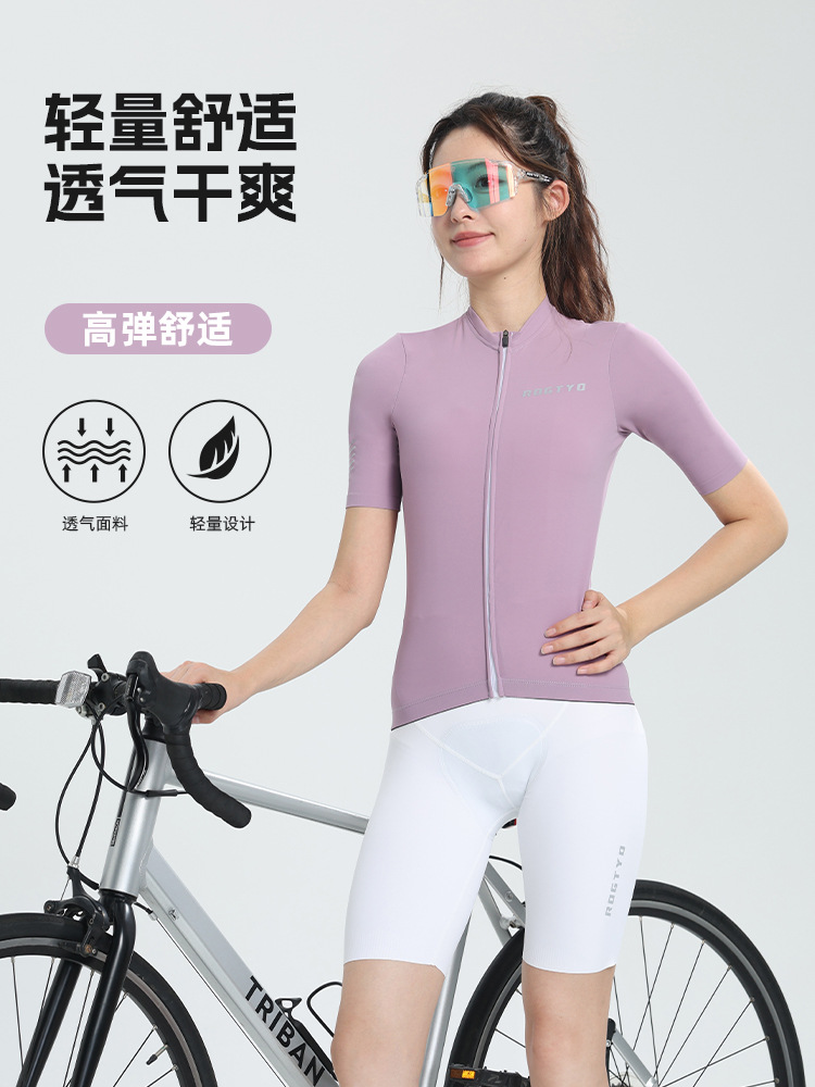 Ropa de bicicleta de montaña primavera y verano mujer delgada carretera de mangas cortas bicicleta rápida secado sudor camisa de bicicleta profesional