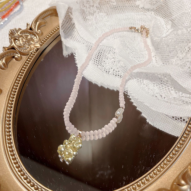 18g Weight Beaded Pendant Material Pendant Necklace Classification Beaded Chain Material 1 Piece Quantity Holiday, Daily Occasion Beaded Material Bear Pattern Women's Gender Cute, Sweet Style Cute Sweet Bear Beaded Wholesale Pendant Necklace 7