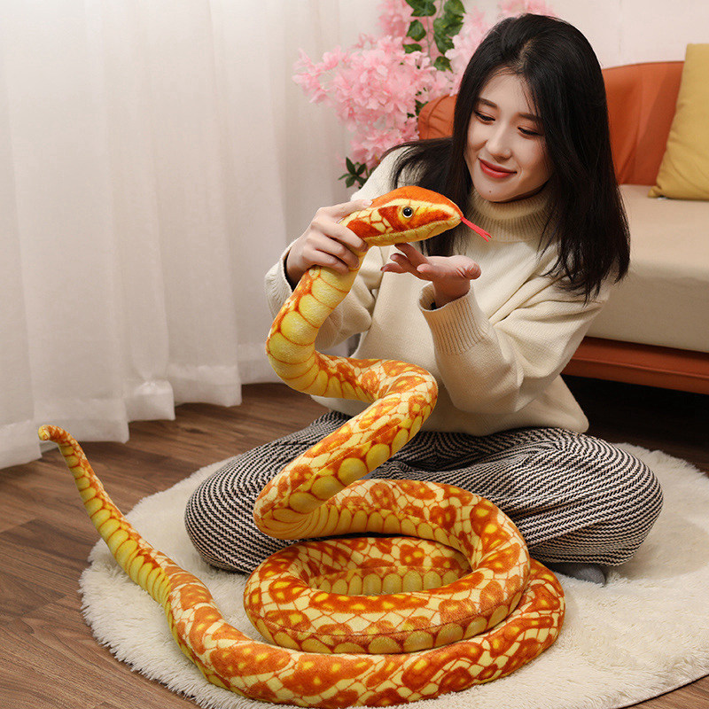 Simulación de juguetes de peluche serpiente falsa serpiente pequeña serpiente verde props mascotas parodia niños niños grandes muñecas pitón dorada