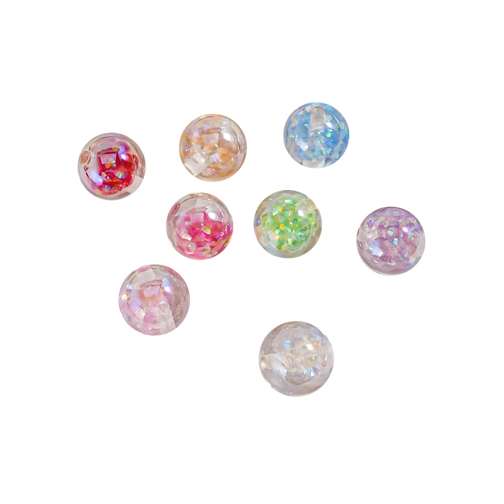 20 glaseado condensado de cristal redondo con cuentas de bricolaje cadena de teléfono móvil llavero colgante de coche accesorios de joyería material de cuentas de resina