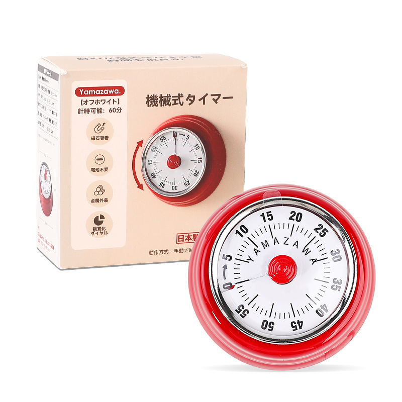 日本製機械式タイマー調理カウントダウンリマインダーステンレス鋼磁気吸引学生時間管理ベーキングツール|undefined