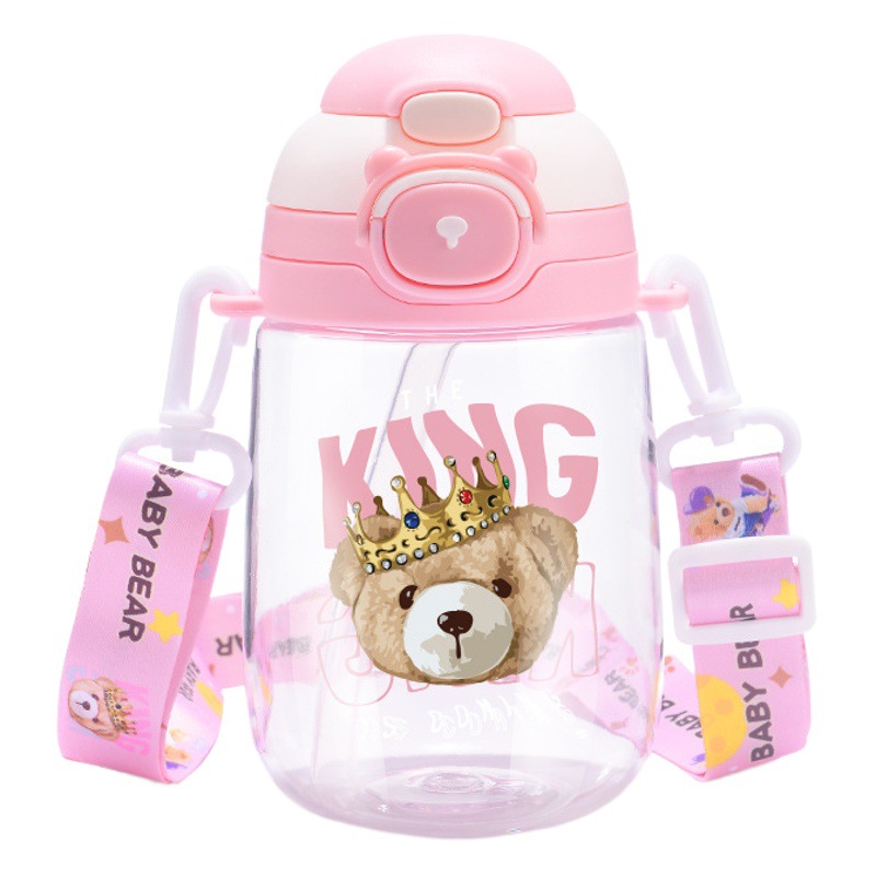 Taza de vientre grande de alta calidad taza de agua para niños taza de plástico de gran capacidad taza de paja para estudiantes doble hervidor de agua potable regalo al por mayor