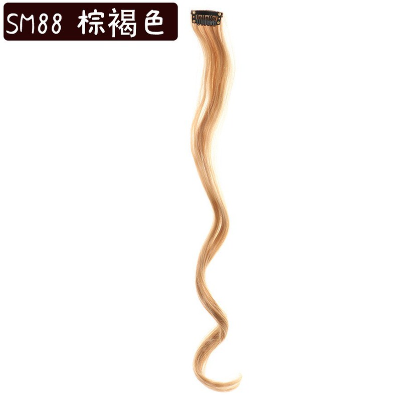 Hanging Ear Dye Color Curly Hair Wig Piece Spotted Women's Curly Hair Twig One-Piece Traceless Invisible Chemical Fiber Hair Twig