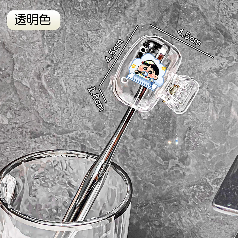 家庭用歯ブラシ収納クリップかわいい漫画歯ブラシヘッド保護カバー電動歯ブラシボックスダストカバーポータブル歯ブラシカバー|undefined