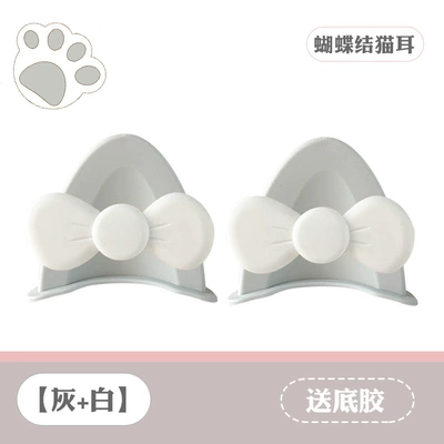 Ears Cat Ears Electric — Motosiklet dəbilqələri - cat-ear-bow-grey-white-comes-with-traceless-glue