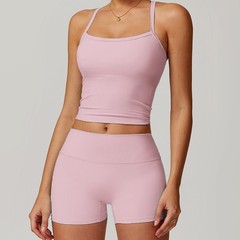 ヨーロッパとアメリカのタイトな起毛ヨガスーツ速乾性フィットネス服冬の屋外ランニングスポーツスーツ女性のための 18794